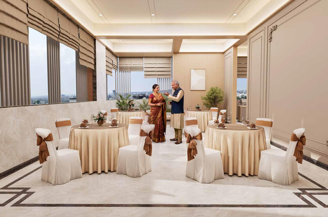 Multipurpose hall and buffet area at Altus Grande