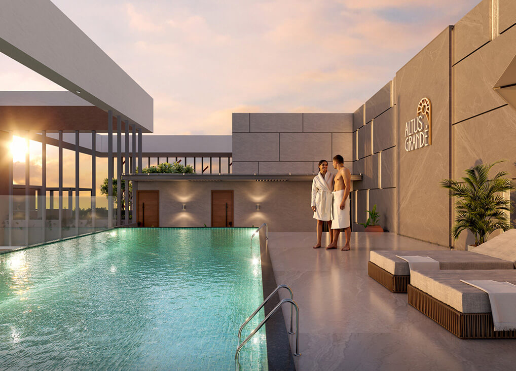Rooftop swimming pool at Altus Grande